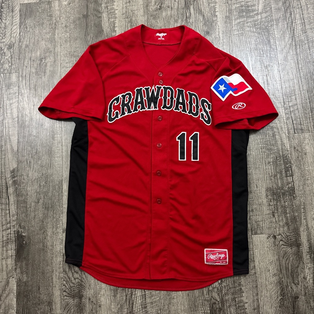 Rawlings Hickory Crawdads Baseball Jersey Signed Sewn Stitched Collin Wiles #11